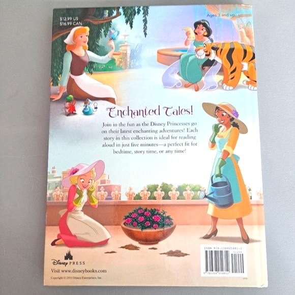 Disney Large Hardcover Five Minutes Princess Stories Book NWOT - Picture 3 of 3